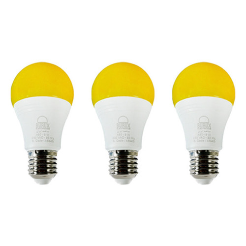 لامپ ال ای دی 9 وات بروکس مدل BRX رنگی پایه E27 بسته 3 عددی