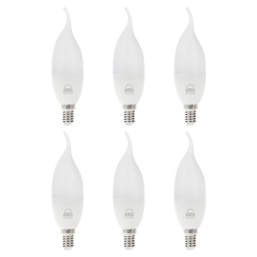 لامپ ال ای دی 6 وات بروکس مدل C37L پایه E14 بسته 6 عددی